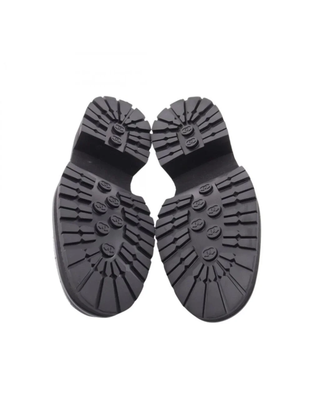Chanel Loafers CC Logo Quilted Black Leather